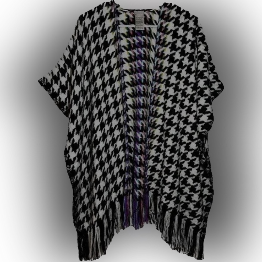 Chico’s Houndstooth Ruana Ponchó